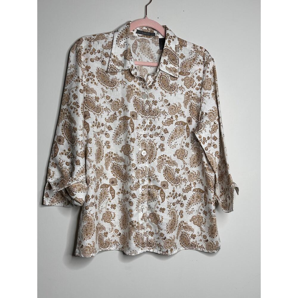 Liz Claiborne Paisley Linen blouse